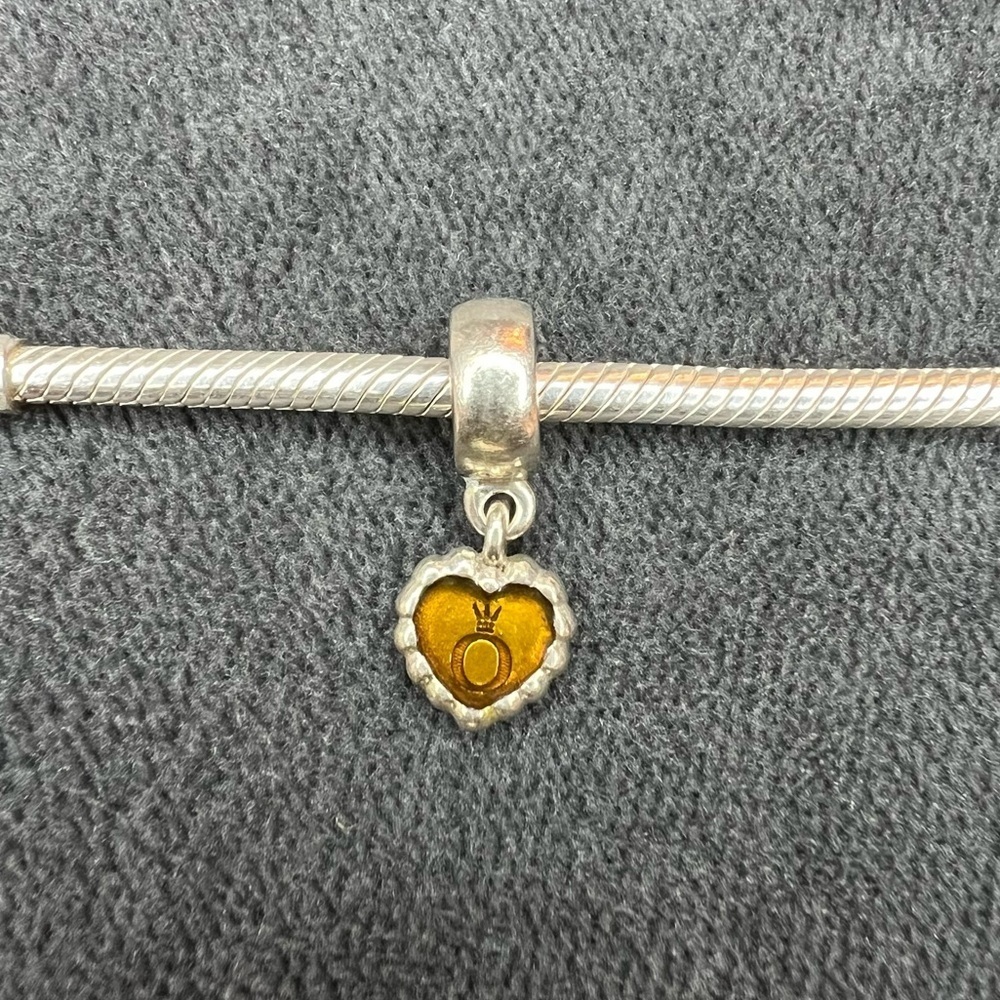 RETIRED Pandora Cognac Enamel Forever Dangle Charm